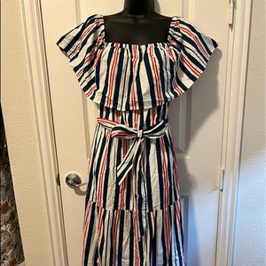 Summer sundress that can be worn 4 ways including on or off the shoulder.